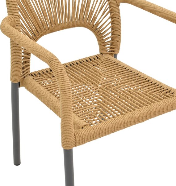 Fotoliu de Gradina Model Norture, Natural/Antracit, 57x63x82 cm