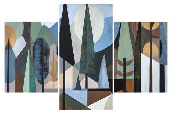 Tablou - Abstracție geometrică naturală II. (90x60 cm)