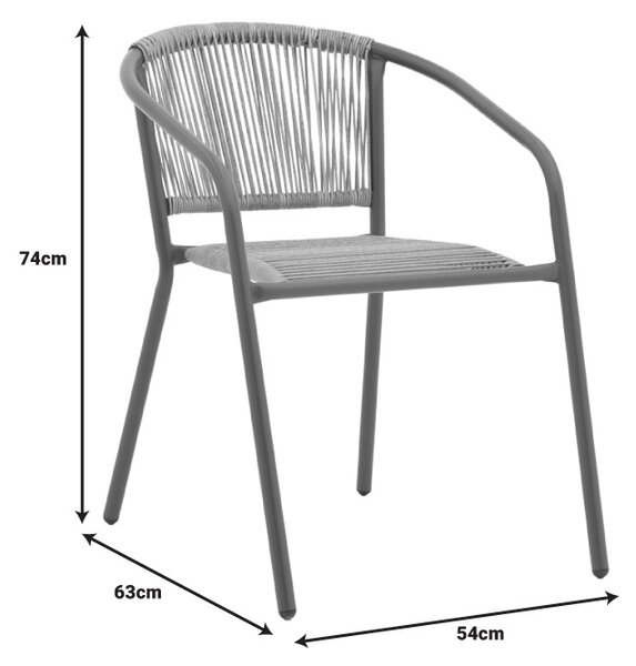 Set dining Watson-Lindaria, Pako World, Antracit, 60x60x70 cm