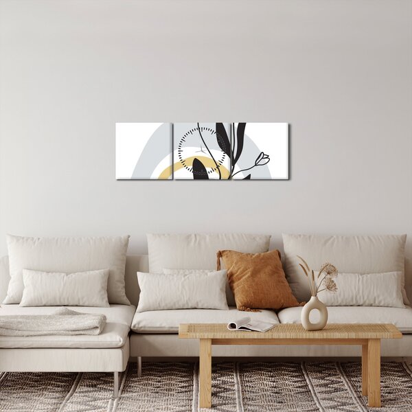 Tablou - Flori într-o vază N⁰1 (cu ceas) (90x30 cm)