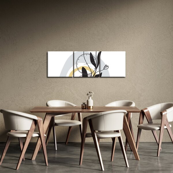 Tablou - Flori într-o vază N⁰1 (cu ceas) (90x30 cm)