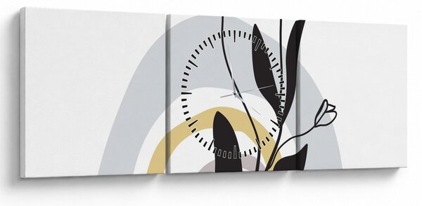 Tablou - Flori într-o vază N⁰1 (cu ceas) (90x30 cm)