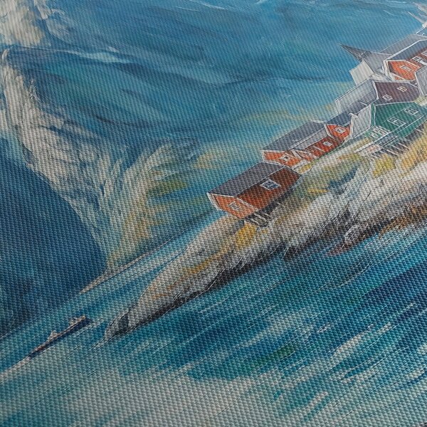 Tablou - Sat norvegian (cu ceas) (90x30 cm)