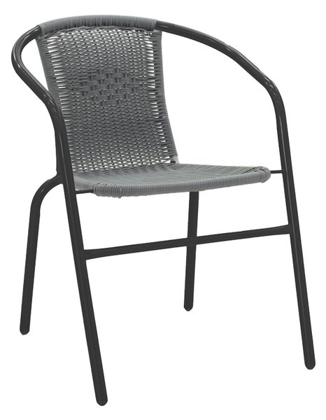 Fotoliu de Gradina Model Obbi, Gri/Negru, 54x56x73 cm