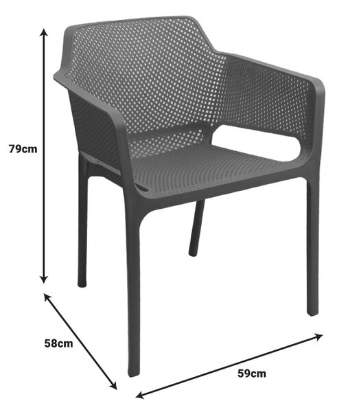 Fotoliu de Gradina Model Oviez, Antracit, 59x58x79 cm