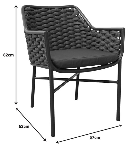 Fotoliu de grădină Model Ortegia, Antracit, 57x62x82 cm