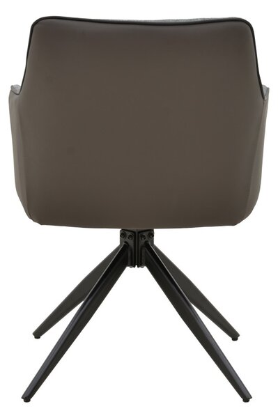 Fotoliu rotativ Debra, Pako World, Textil, Gri, 64x60x83 cm