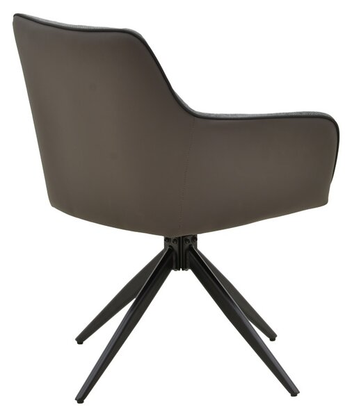 Fotoliu rotativ Debra, Pako World, Textil, Gri, 64x60x83 cm