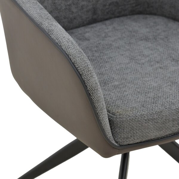 Fotoliu rotativ Debra, Pako World, Textil, Gri, 64x60x83 cm