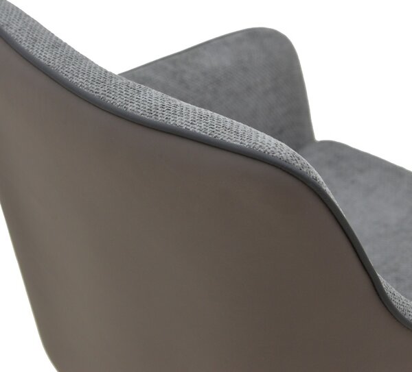 Fotoliu rotativ Debra, Pako World, Textil, Gri, 64x60x83 cm
