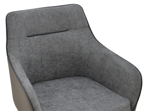 Fotoliu rotativ Debra, Pako World, Textil, Gri, 64x60x83 cm