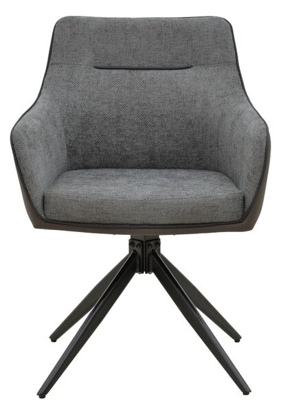 Fotoliu rotativ Debra, Pako World, Textil, Gri, 64x60x83 cm