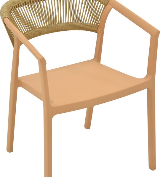 Fotoliu de grădină Model Sillia, Cappuccino/Bej, 55x52x74.5 cm