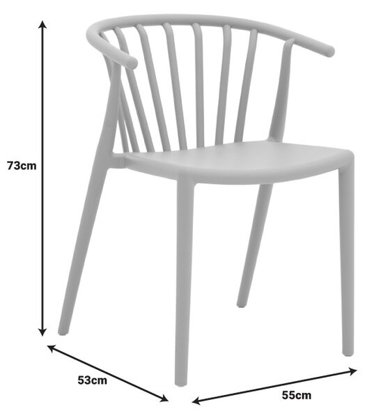 Scaun de Gradina Model Zelma, Alb, 55x53x73 cm