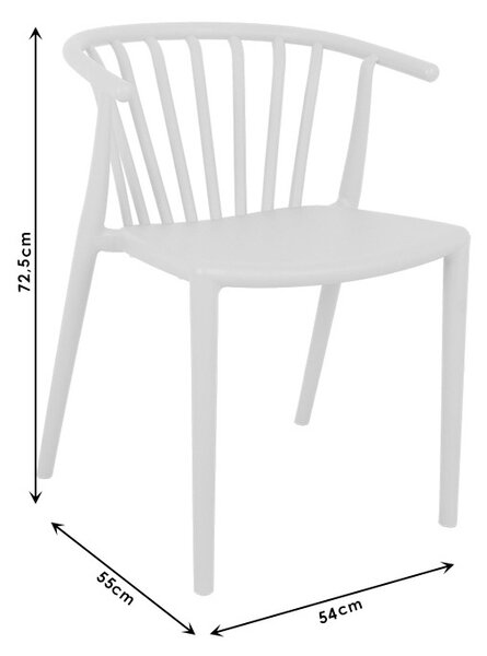 Scaun de Gradina Model Zelma, Alb, 55x53x73 cm
