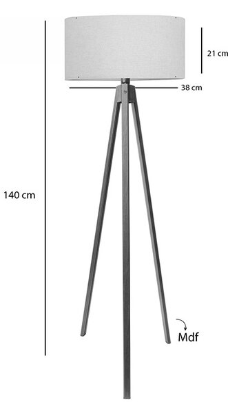 Lampadar PWL-1059, Pako World, E27, Crem-Nuc, 38x38x140 cm