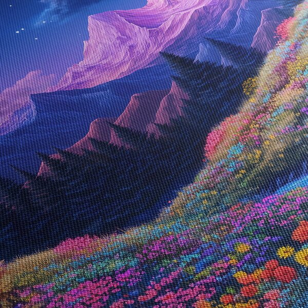 Tablou - Peisaj violet la lună plină (120x50 cm)