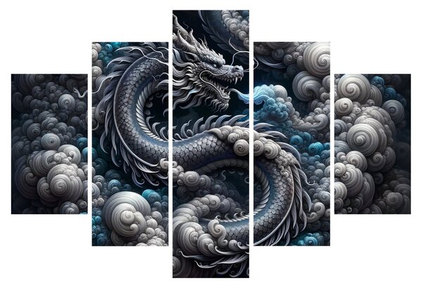 Tablou – Dragon în fum (150x105 cm)