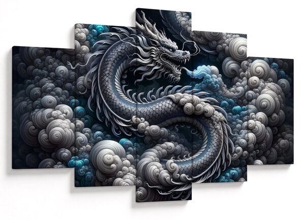 Tablou – Dragon în fum (150x105 cm)