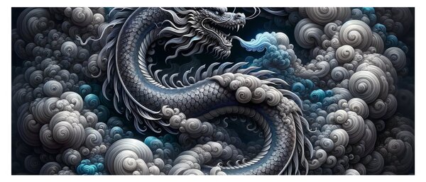 Tablou – Dragon în fum (120x50 cm)