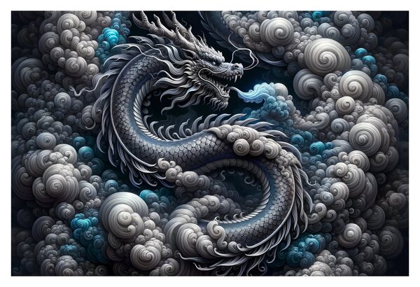 Tablou – Dragon în fum (90x60 cm)