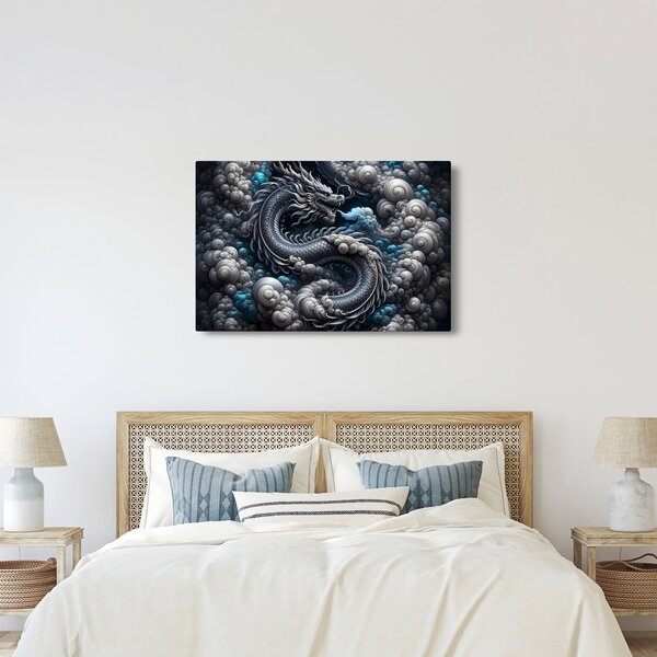 Tablou – Dragon în fum (90x60 cm)