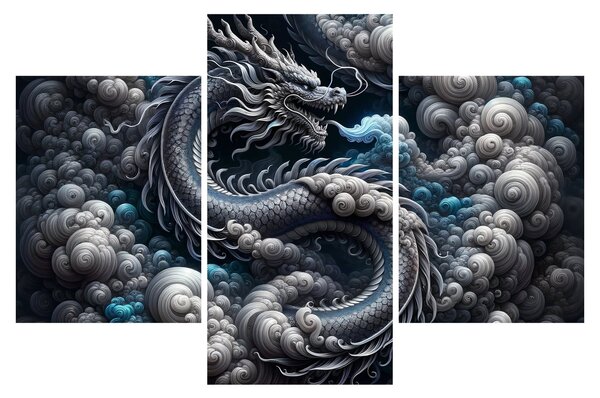 Tablou – Dragon în fum (90x60 cm)