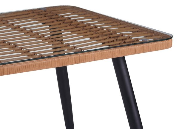 Masa de Gradina Model Naoki, Natural/Negru, 140x80x78 cm