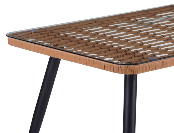 Masa de Gradina Model Naoki, Natural/Negru, 140x80x78 cm