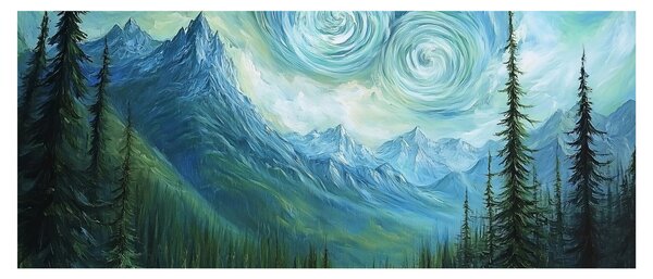 Tablou - Peisaj cu o adiere din Van Gogh (120x50 cm)
