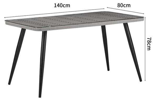 Masa de Gradina Model Naoki, Natural/Negru, 140x80x78 cm