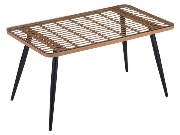 Masa de Gradina Model Naoki, Natural/Negru, 140x80x78 cm