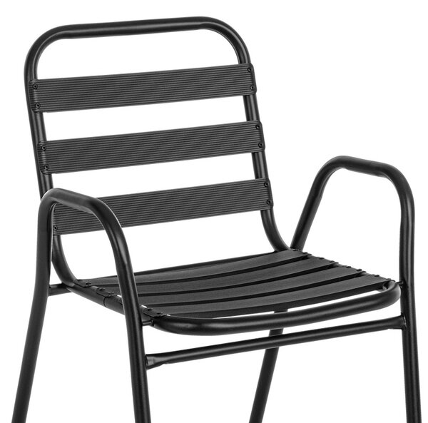Masa dining Vergo-Sussie, Pako World, Metal , Negru, 60x60x70 cm