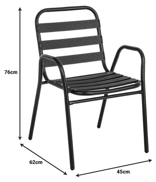 Masa dining Vergo-Sussie, Pako World, Metal , Negru, 60x60x70 cm