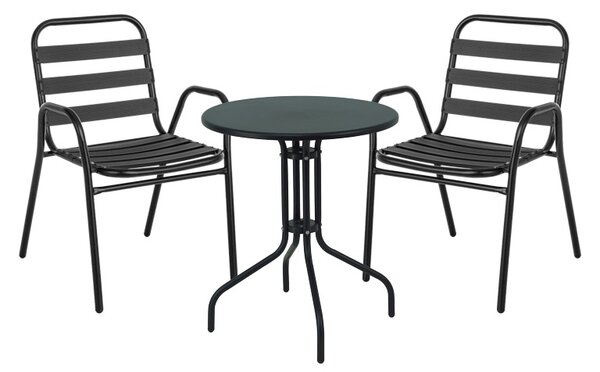 Masa dining Vergo-Sussie, Pako World, Metal , Negru, 60x60x70 cm