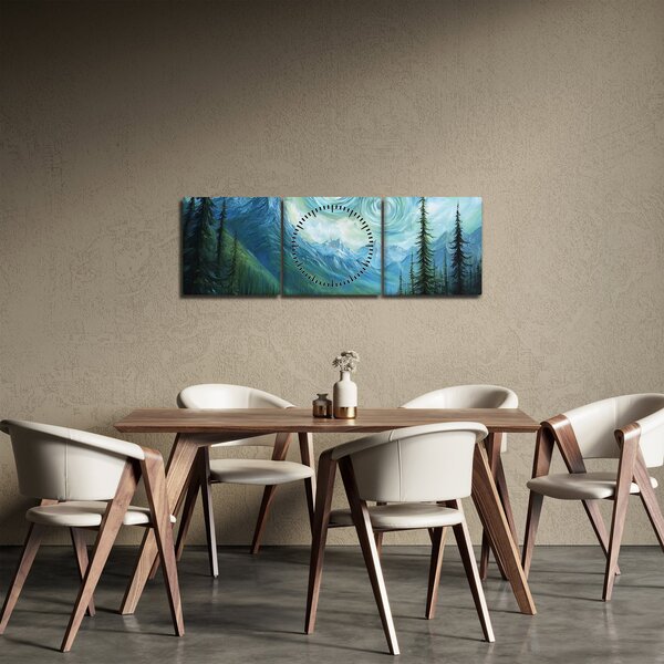 Tablou - Peisaj cu o adiere din Van Gogh (cu ceas) (90x30 cm)