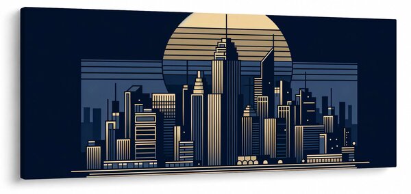 Tablou – Oraș geometric (120x50 cm)