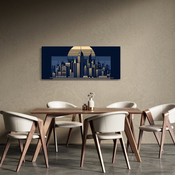 Tablou – Oraș geometric (120x50 cm)