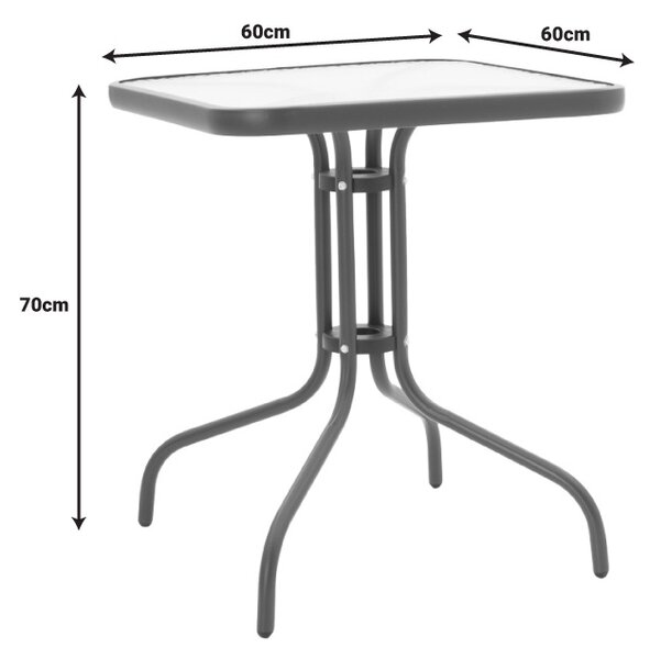 Set masă și scaune de exterior, 3 Piese, Model Watson-Sussie, Maro, 60x60x70 cm