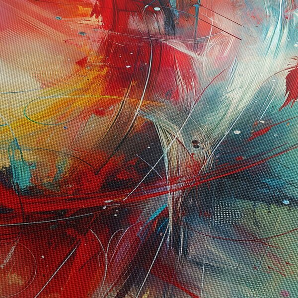 Tablou – Abstracție cu roșu (150x105 cm)