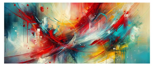 Tablou – Abstracție cu roșu (120x50 cm)