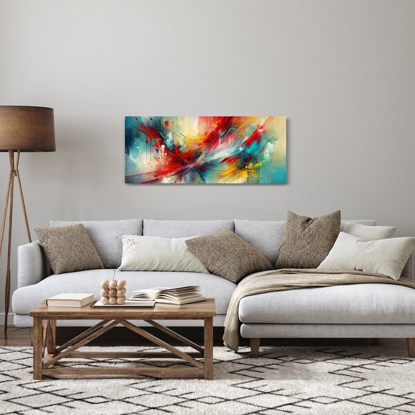 Tablou – Abstracție cu roșu (120x50 cm)