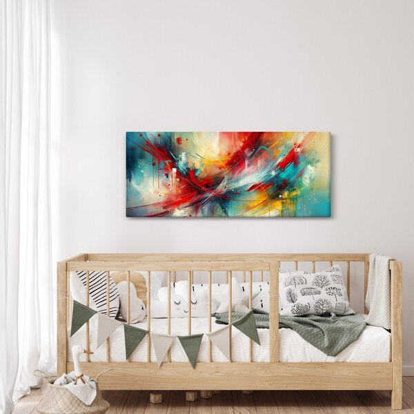 Tablou – Abstracție cu roșu (120x50 cm)