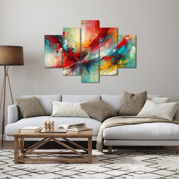 Tablou – Abstracție cu roșu (150x105 cm)