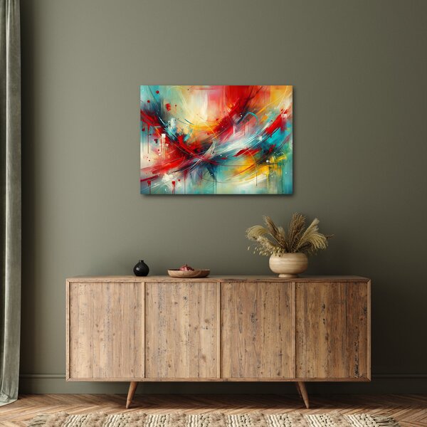Tablou – Abstracție cu roșu (70x50 cm)