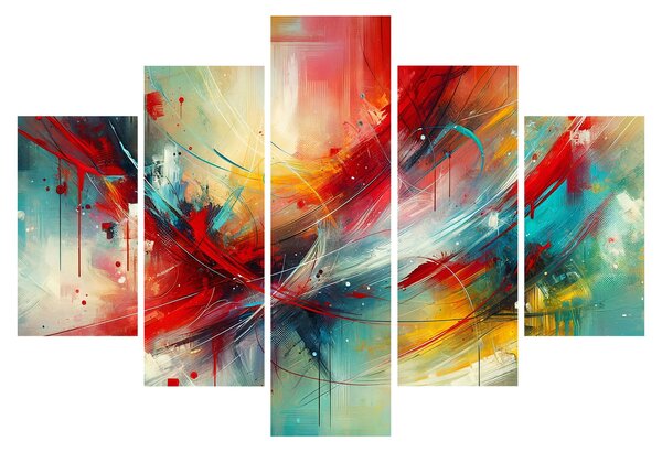 Tablou – Abstracție cu roșu (150x105 cm)