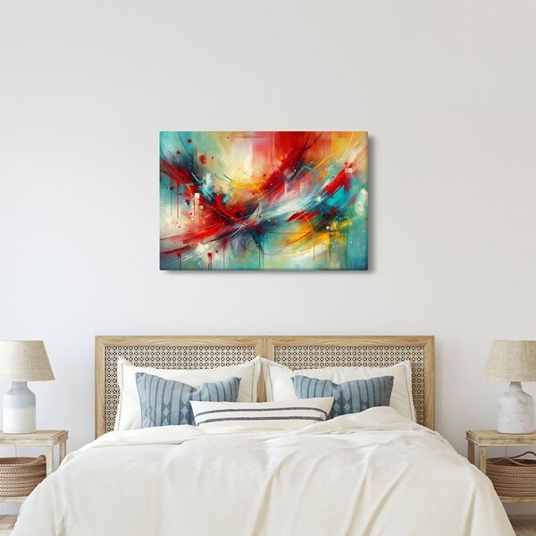 Tablou – Abstracție cu roșu (90x60 cm)