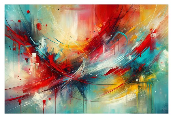 Tablou – Abstracție cu roșu (90x60 cm)