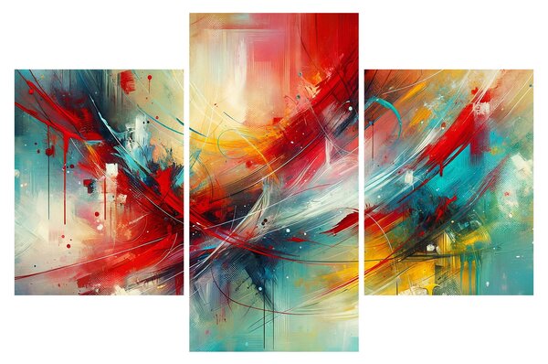Tablou – Abstracție cu roșu (90x60 cm)