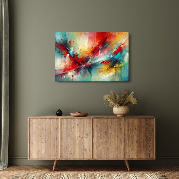 Tablou – Abstracție cu roșu (90x60 cm)